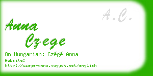 anna czege business card