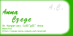 anna czege business card